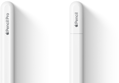 Apple Pencil Pro and Apple Pencil (USB-C) side by side