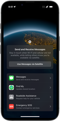 Demonstration of messaging via Satellite on iPhone 16e