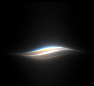 A multicolored wave of light